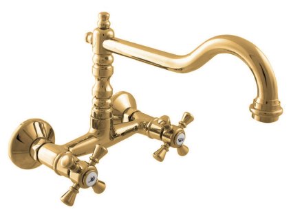MORAVA RETRO - Umyvadlová/dřezová baterie, Zlatá lesklá MK302.0/28Z, RAV Slezák (Barva ZLATÁ - lesklá, Rozměr 100 mm)