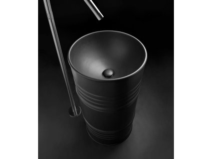 BARREL keramické umyvadlo volně stojící do prostoru 42x90x42cm, bez přepadu, černá mat