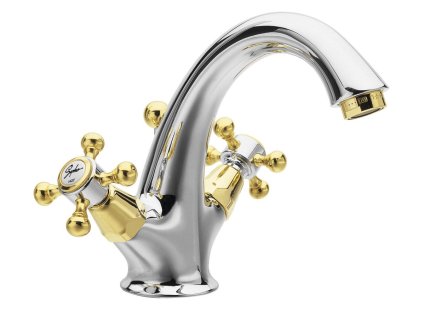 Sapho ANTEA stojánková umyvadlová baterie vysoká s výpustí, chrom/zlato 3272