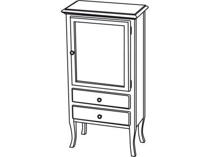 Sapho RETRO skříňka 60x120x38cm, starobílá, pravá 1691