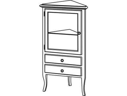 Sapho RETRO skříňka rohová 60x120x47cm, starobílá, levá 1692