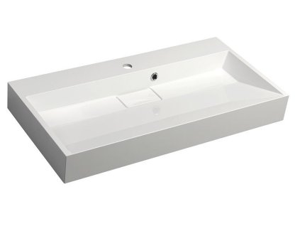 Sapho AMUR umyvadlo, litý mramor, 90x46cm, kryt výpusti, bílá 55032
