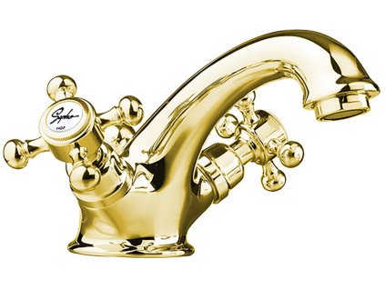 Sapho ANTEA stojánková umyvadlová baterie s výpustí, zlato 3175