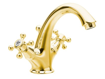 Sapho ANTEA stojánková umyvadlová baterie vysoká s výpustí, zlato 3275