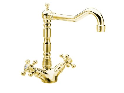 Sapho ANTEA stojánková dřezová baterie s retro hubicí, zlato 3125