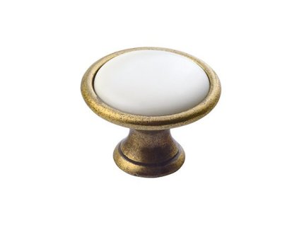 Sapho CROSS kovová úchytka, průměr 30mm, bronz/bílá 12937