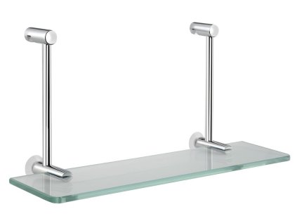 Sapho Závěsná skleněná polička na sprchovou zástěnu 400x180x125mm, chrom 1301-15