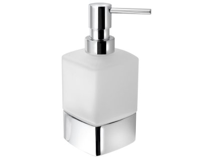 Gedy LOUNGE dávkovač mýdla na postavení, 280 ml, mléčné sklo, chrom 545513