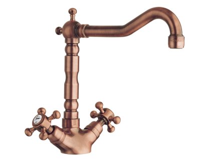 Sapho ANTEA stojánková dřezová baterie s retro hubicí, měď 3124