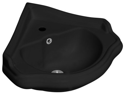 Kerasan RETRO keramické umyvadlo rohové, 57,5x58cm, černá mat 103231