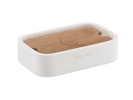 Gedy NINFEA mýdlenka na postavení, bílá/bambus 131102