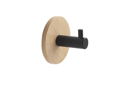 Gedy HIMALAYA samolepící háček, kulatý, černá/bambus 1126