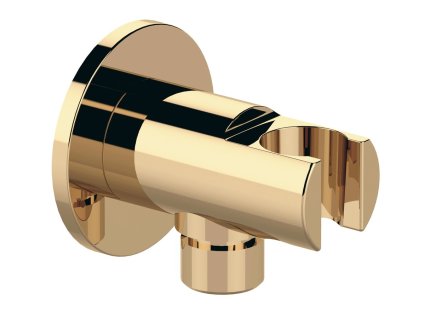 Sapho Držák sprchy kulatý, pevný, s vyústěním, zlato 1205-0917