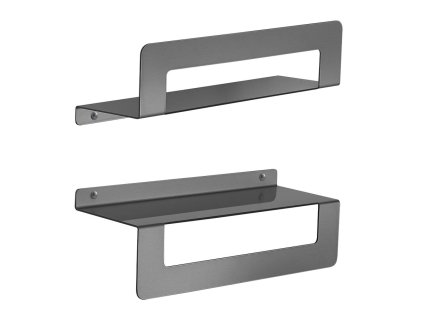 Gedy CLEO polička s držákem ručníků 300mm, gun metal 2019813