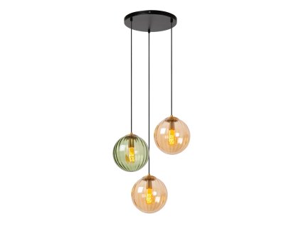 lucide monsarez pendant light d35 cm 3xe27 green