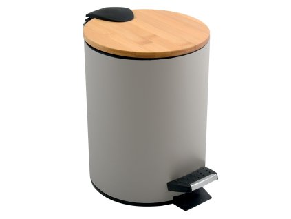 Spirella Spirella pedálový odpadkový koš ADONIS šedohnědá ocel bambusové víko 3 L 10.00005