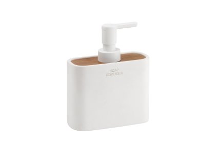 Gedy NINFEA dávkovač mýdla na postavení, bílá/bambus 138002