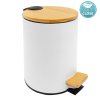 Aqualine BAMBUS odpadkový koš kulatý 5l, Soft Close, bílá mat BI007