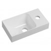 PICCOLINO umývátko 30,5x10x17cm, litý mramor, baterie vpravo, bílá