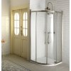GELCO ANTIQUE čtvrtkruh. zástěna 1000x1000, posuv. dveře dvoukřídlé, ČIRÉ sklo, bronz GQ5210C