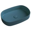 Isvea INFINITY OVAL keramické umyvadlo na desku, 55x36cm, zelená petrol 10NF65055-2P