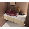 Isvea INFINITY OVAL keramické umyvadlo na desku, 55x36cm, maroon red 10NF65055-2R