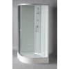 Aqualine AIGO čtvrtkruhový sprchový box 900x900x2040 mm, bílý profil, čiré sklo YB93