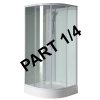 Aqualine AIGO vanička 900x900 mm, příslušenství, sifon, držák sprchy a sprcha, komponent 1/4 YB93-1
