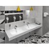 Sapho EMICO dvojumyvadlo, Rockstone, 220x50cm, límec L, levé, bílá mat EM220-B2L-L