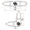 Aqualine Set magnetických těsnění 45°pro sklo 5/5mm, 1850mm NDHLF-3