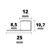 ACARA AP27/9 ukončovací lišta, pro laminát, hliník elox titan, 8,8 mm, 2,7 m AADAE 880-T