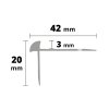 ACARA AP44/1 schodová lišta vrtaná, hliník elox titan, 20x42 mm, 2,5 m, pro tl: 3 mm AAE TA 4220/3030-T
