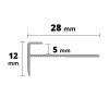 ACARA AP45 schodová lišta samolepící, hliník elox titan, 12x28 mm, 2,7 m, 5 mm AAE TA 5028-T-SK