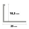 ACARA SP3 ukončovací lišta L, PREMIUM, hliník, 18,5 mm, 2,5 m AAAP 185