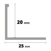 ACARA SP3 ukončovací lišta L, PREMIUM, hliník, 20 mm, 2,5 m AAAP 200