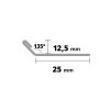 ACARA DS2 ukončovací lišta, pro designové stěrky, nerez V2A, 12,5 mm, 2,5 m AAVSE 125