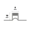 ACARA DL6 dilatační lišta široká základna, PVC bílá, 10 mm, 2,5 m AAPD 1030