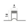 ACARA DL6 dilatační lišta široká základna, PVC bahama, 15 mm, 2,5 m AAPD 1532