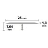ACARA DL11 dělící lišta T, hliník elox titan, 25 mm, 2,5 m AATAE 2500-T
