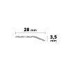 ACARA AP43 nájezdová lišta vrtaná, hliník elox titan, 3,5 mm, 0,9 m AANAE B350-T/0,9