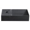 Sapho PICCOLINO betonové umývátko 30,8x17cm, baterie vlevo, antracit PK30016