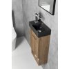 Sapho PICCOLINO betonové umývátko 30,8x17cm, baterie vlevo, antracit PK30016