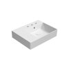 GSI KUBE X keramické umyvadlo 60x47cm, s odkládací plochou vlevo, 3 otvory, bílá ExtraGlaze 9439311