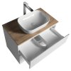 Aqualine ALTAIR skříňka s deskou 78,5 cm, bílá/dub emporio AI280-02
