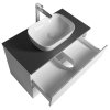 Aqualine ALTAIR skříňka s deskou 87,5 cm, bílá/antracit břidlice AI290-03