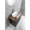 Aqualine ALTAIR skříňka s deskou 68 cm, černá mat/dub emporio AI670-01