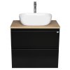 Aqualine ALTAIR skříňka s deskou 68 cm, černá mat/dub emporio AI670-01