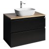 Aqualine ALTAIR skříňka s deskou 87,5 cm, černá mat/dub emporio AI690-01