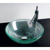 Sapho ICE skleněné umyvadlo na desku Ø 42 cm, čirá s pískováním 2501-04