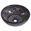 Sapho PRIORI keramické umyvadlo na desku, Ø 41 cm, fialová s ornamenty, II. jakost